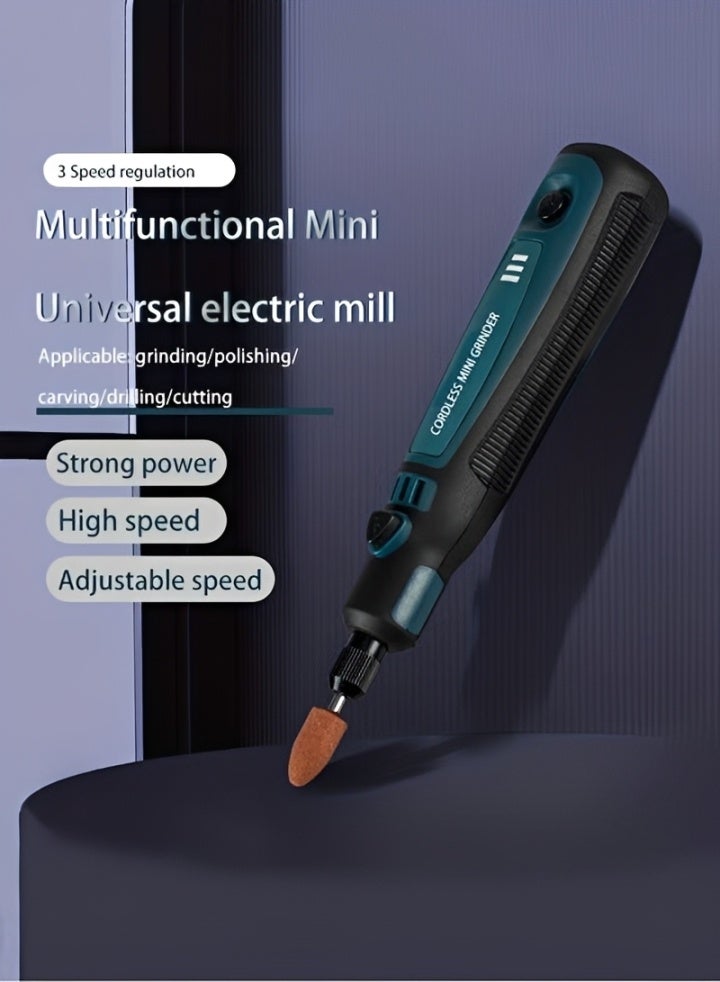 96 قطعة طقم أداة دوارة صغيرة لاسلكية، قلم جلخ كهربائي قابل لإعادة الشحن عبر USB للنقش والتلميع والطحن والصنفرة والحفر، مجموعة أدوات كهربائية يدوية للأعمال اليدوية DIY - Image 3