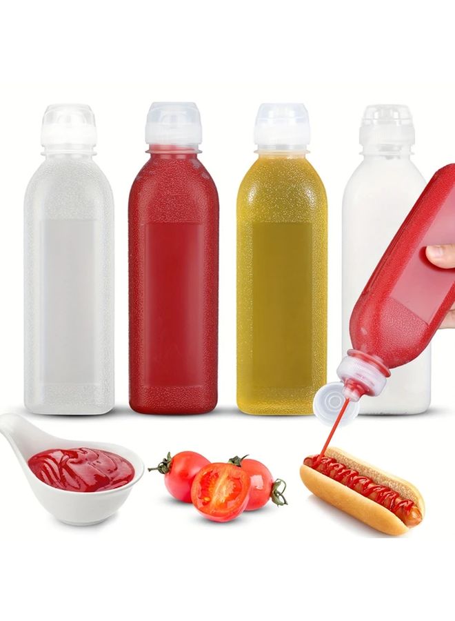 17oz 4 Pack Squeeze Bottles For Ketchup BBQ Sauce Salad Dressing Oil Syrup - Image 1