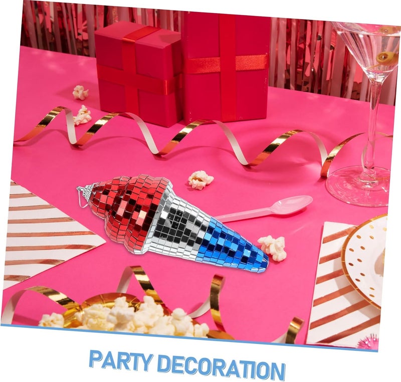 UPKOCH Retro Ice Cream Disco Ball Mirror for Birthday Ktv Sound Absorption Feature - Image 2