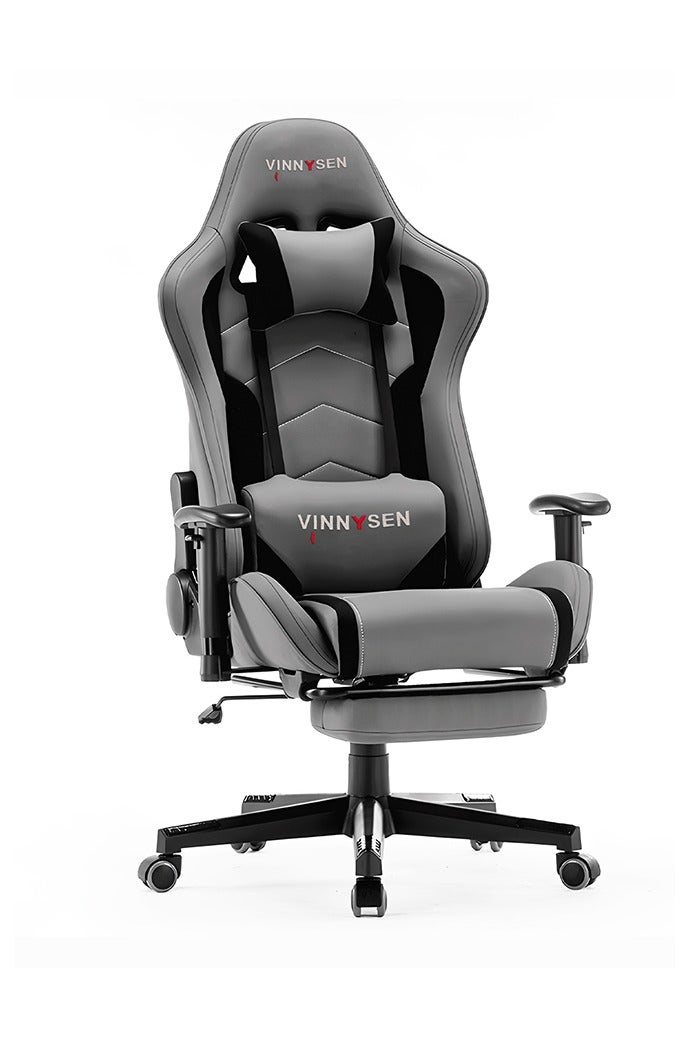 Gaming Chair Computer Chair, Ergonomic High Back Fabric Gaming Chair 3D Handrail, Tilt 180° and Height Adjustable Computer Chair with Neck and Massaging Lumbar Support for Office or Gaming - Image 1