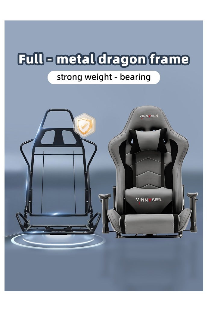 Gaming Chair Computer Chair, Ergonomic High Back Fabric Gaming Chair 3D Handrail, Tilt 180° and Height Adjustable Computer Chair with Neck and Massaging Lumbar Support for Office or Gaming - Image 3