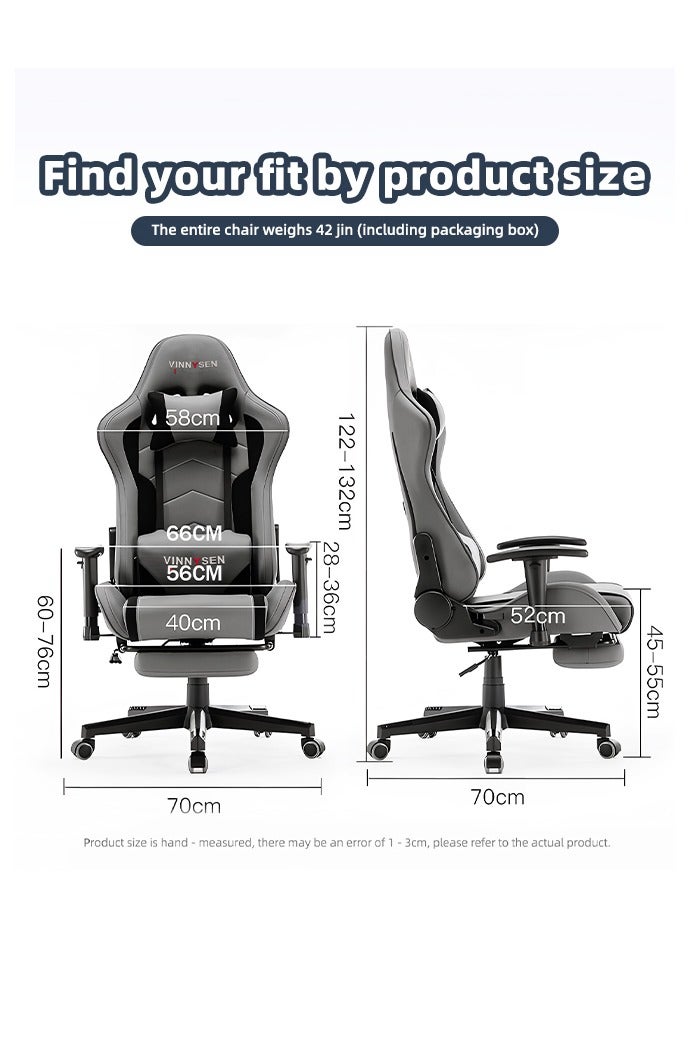 Gaming Chair Computer Chair, Ergonomic High Back Fabric Gaming Chair 3D Handrail, Tilt 180° and Height Adjustable Computer Chair with Neck and Massaging Lumbar Support for Office or Gaming - Image 5