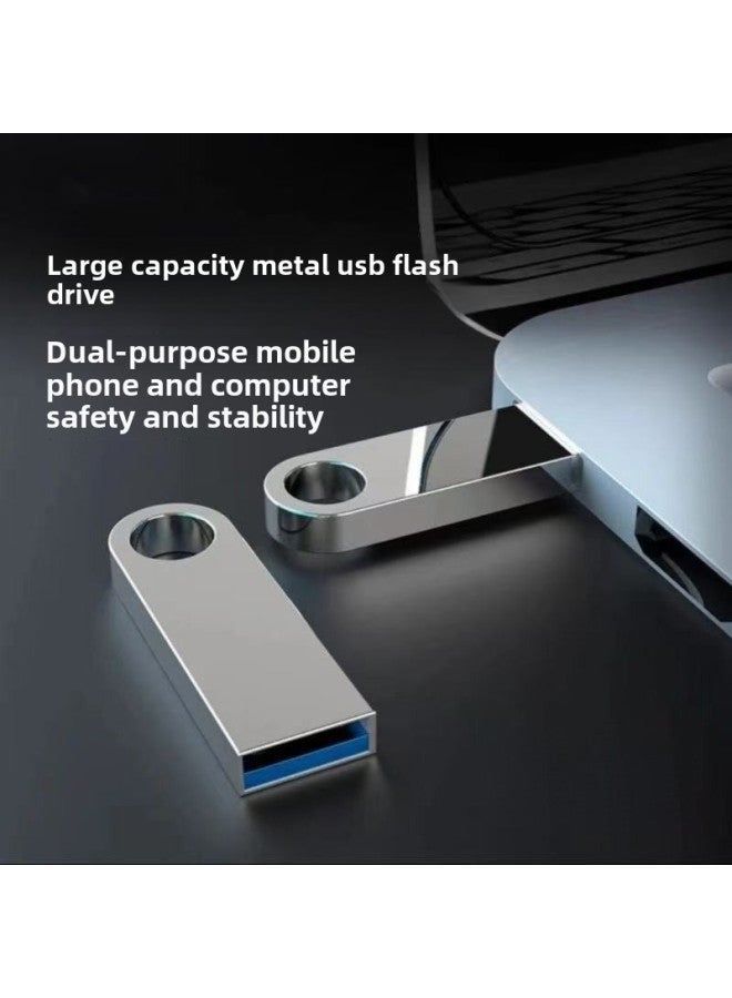 U Disk 16g Metal 32g Creative USB Usb2.0 Bidding High Speed 64g Mobile Phone Car Solid State-Color:Gold-Capacity:128GB - Image 1