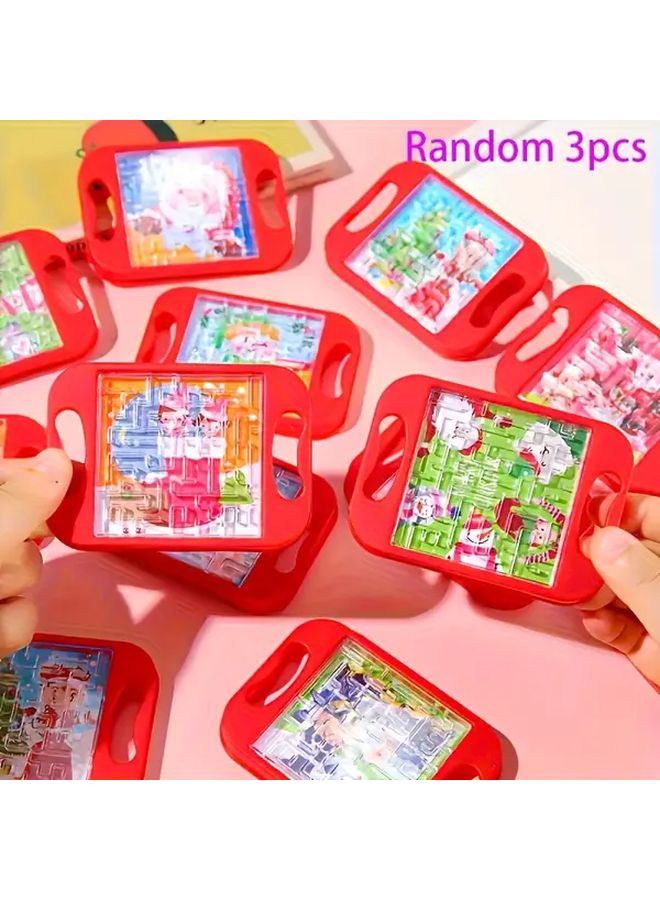 3pcs Christmas Mini Palm Tree Walking Bead Maze Board Toys Concentration Intelligence Games - Image 1