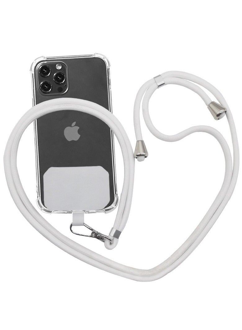 Digipace Phone Lanyard, Universal Crossbody Cell Phone Lanyards, Multifunctional Nylon Patch Adjustable Shoulder Neck Strap Compatible with Most Smartphones(White)  - Image 1