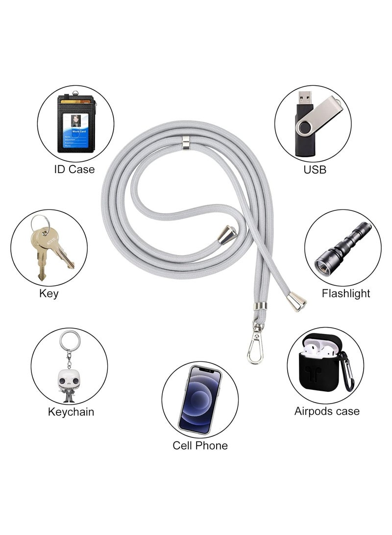 Digipace Phone Lanyard, Universal Crossbody Cell Phone Lanyards, Multifunctional Nylon Patch Adjustable Shoulder Neck Strap Compatible with Most Smartphones(White)  - Image 5