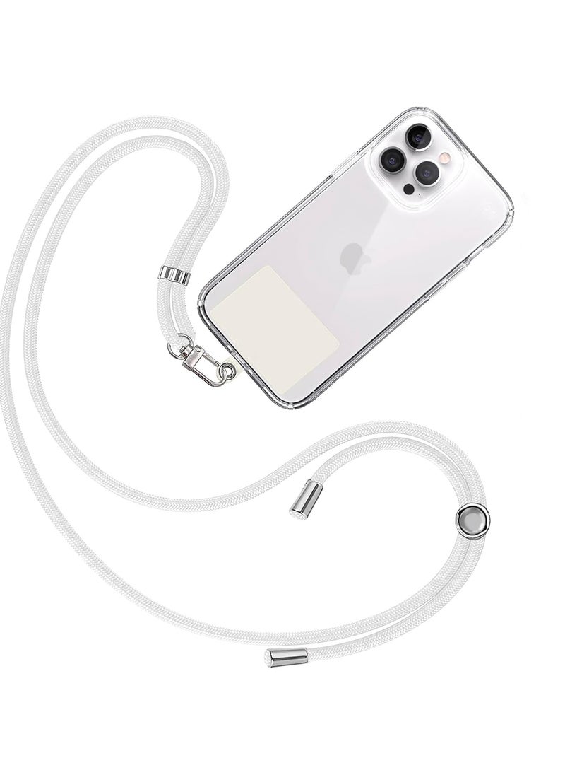 Digipace Phone Lanyard, Universal Crossbody Cell Phone Lanyards, Multifunctional Nylon Patch Adjustable Shoulder Neck Strap Compatible with Most Smartphones(White)  - Image 5