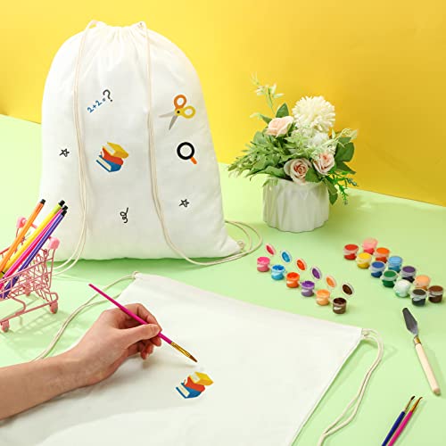 Saintrygo 24 Pcs Tie Dye Bags Cotton Drawstring Bags Sublimation Blank Backpack Drawstring Tote Items to Tie Dye - Image 3