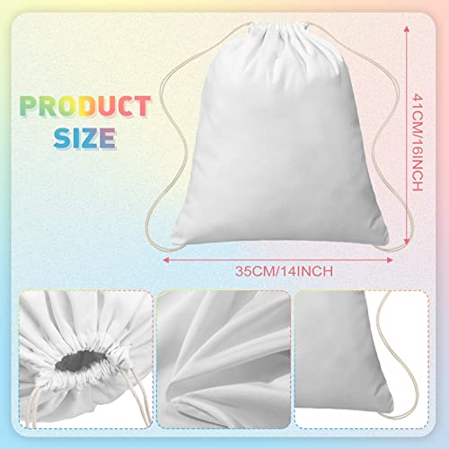 Saintrygo 24 Pcs Tie Dye Bags Cotton Drawstring Bags Sublimation Blank Backpack Drawstring Tote Items to Tie Dye - Image 2