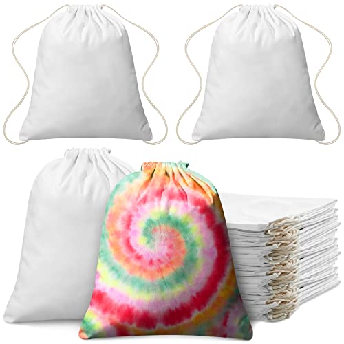 Saintrygo 24 Pcs Tie Dye Bags Cotton Drawstring Bags Sublimation Blank Backpack Drawstring Tote Items to Tie Dye - Image 1