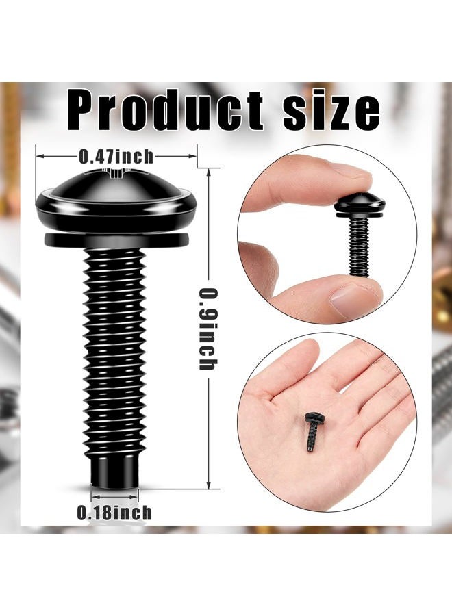 Ripeng 50 Pieces 10/32 Rack Screws 10/32 Rack Mount Screws Stainless Steel Rack Screws Black Server Rack Rail Screws Studio Screws with Nylon Rack Washers for Audio Server Rack Mounts Hardware Rails - Image 2
