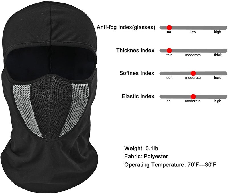 PrimeBox Helmet Face Mask Full Cover Bike Riding Cotton Anti-Dust Protection Neck Gaiter Stylish Black Biker Mask Pack of 1 Balaclava for Men - Image 2