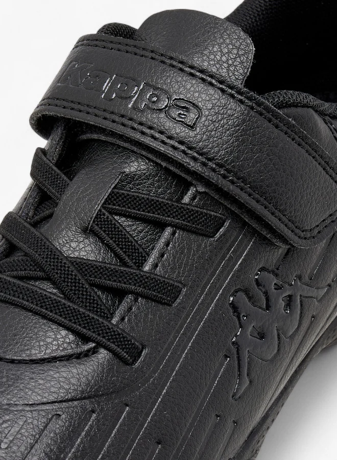 Kappa Boys' Logo Textured Football Shoes with Hook and Loop Closure