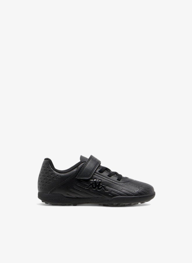 Kappa Boys' Logo Textured Football Shoes with Hook and Loop Closure - Image 1