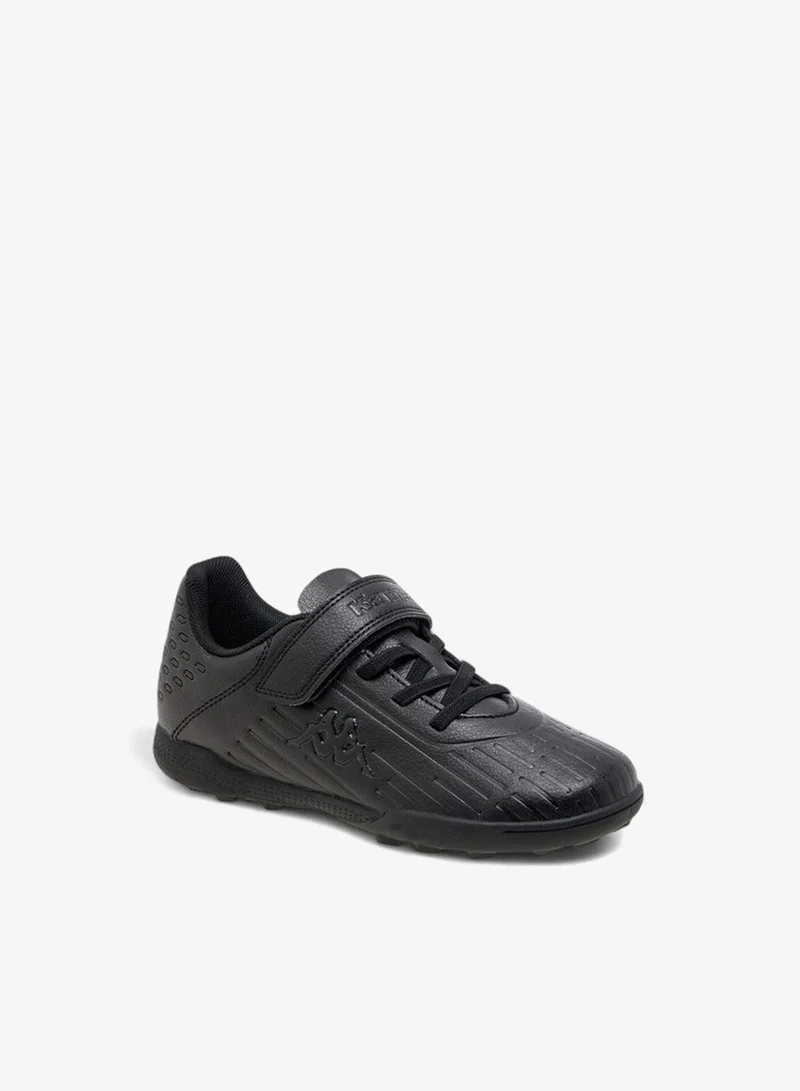 Kappa Boys' Logo Textured Football Shoes with Hook and Loop Closure