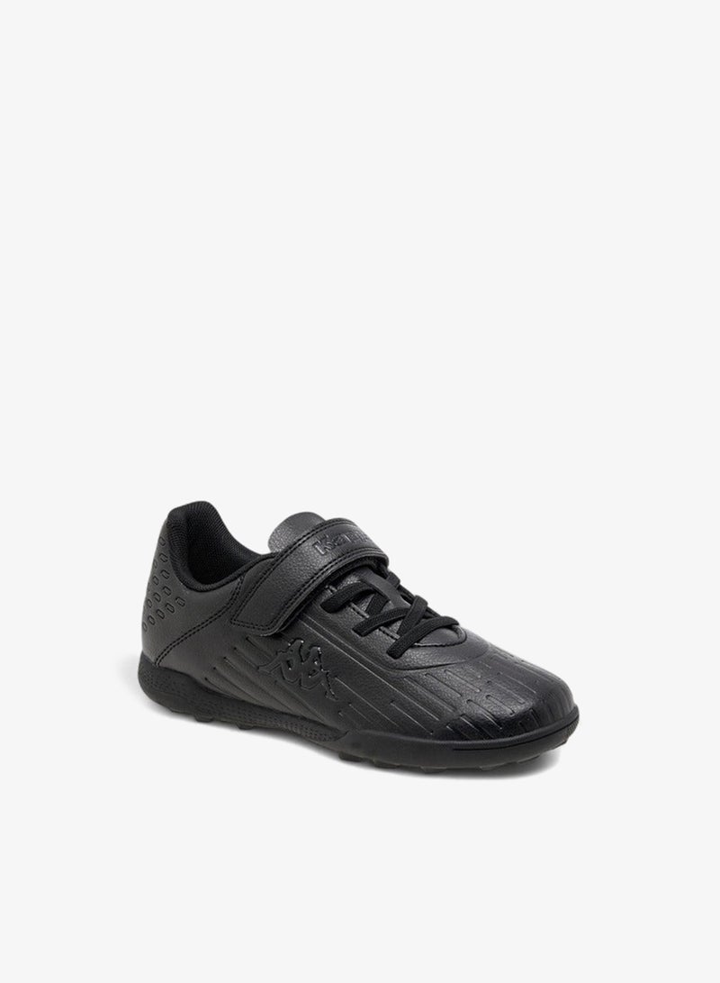 Kappa Boys' Logo Textured Football Shoes with Hook and Loop Closure - Image 2