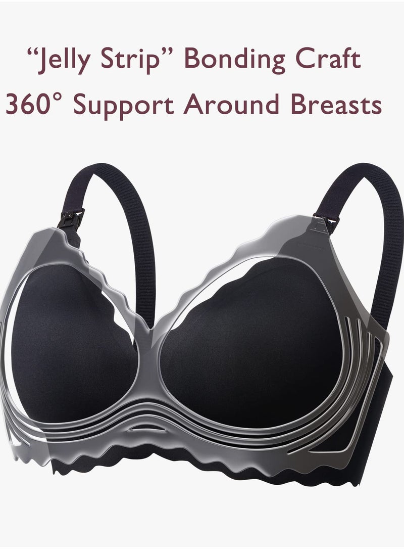 Momcozy - Nursing Bras for Breastfeeding YN46 Jelly Strip Support Comfort Maternity Bra Seamless Soft Wirefree Pregnancy Bra - Image 1