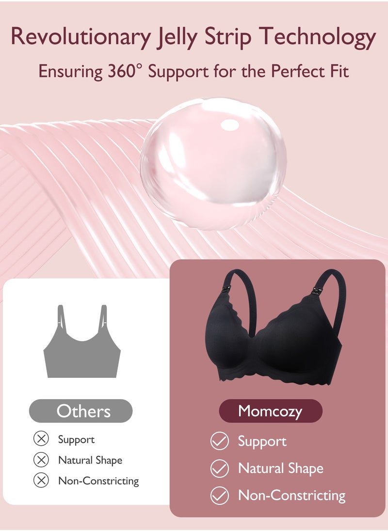 Momcozy - Nursing Bras for Breastfeeding YN46 Jelly Strip Support Comfort Maternity Bra Seamless Soft Wirefree Pregnancy Bra - Image 1