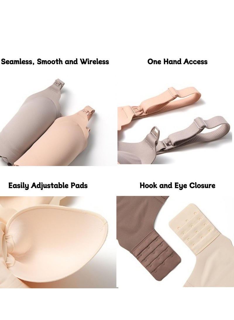 Momcozy - Nursing Bras for Breastfeeding YN46 Jelly Strip Support Comfort Maternity Bra Seamless Soft Wirefree Pregnancy Bra - Image 1