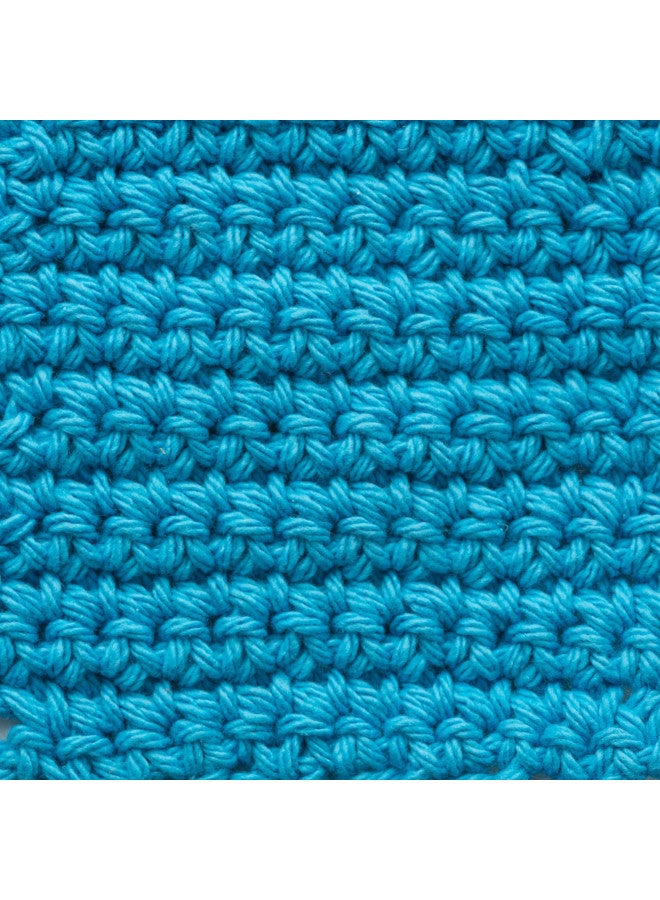 Lily Sugar 'N Cream The Original Solid Yarn, 2.5oz, Medium 4 Gauge, 100% Cotton - Hot Blue - Machine Wash & Dry - Image 3