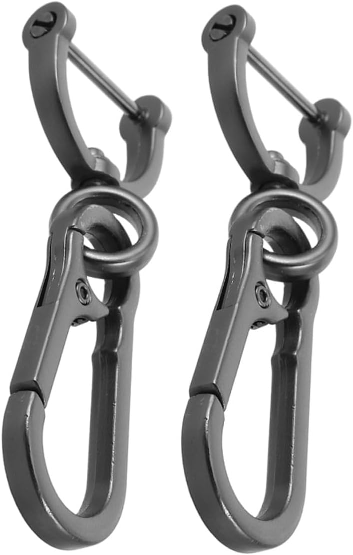 All-round well-engineered practical build Luxshiny Metal Car Keychain 2pcs with Heavy Duty Carabiner Clip Small Key Holder for Car Keys Waist Hanging for Men and Women Upgraded simple practical design - Image 1