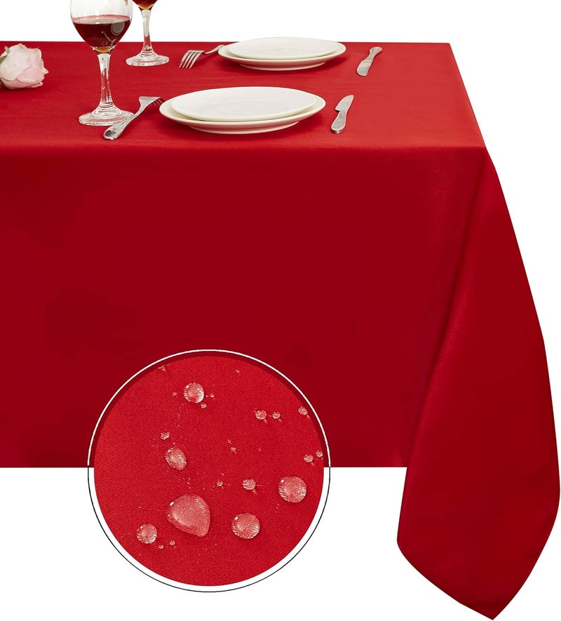 Obstal Safe silicone build 210GSM Rectangle Red Tablecloth, Christmas Decorations Table Cloth Waterproof, Table Cover Protector for Holiday Party Use (Rio Red,60 x 102 Inch) Light precision processed material - Image 1