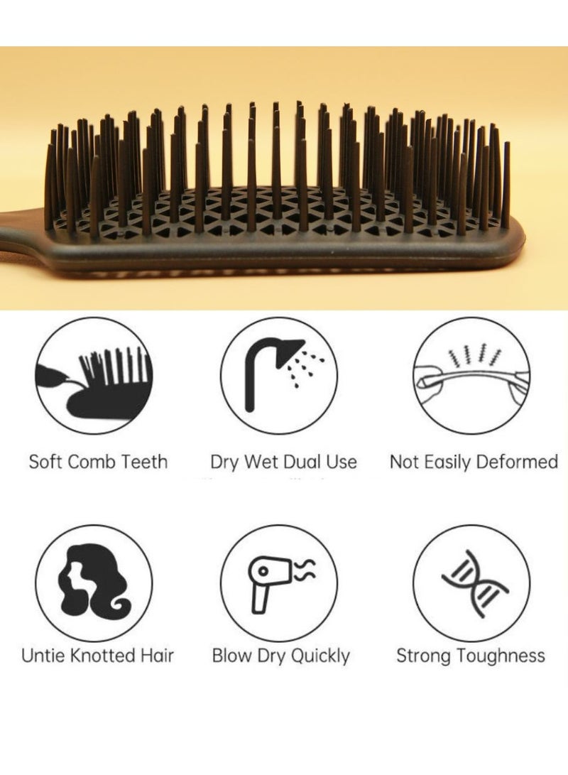 Prime HairBrush for Wet Curly Detangling Hair Scalp Massage Comb Easy to Clean Comb Blow Dry Styling Curling Straightening Tools for Salon Home Use - Image 2