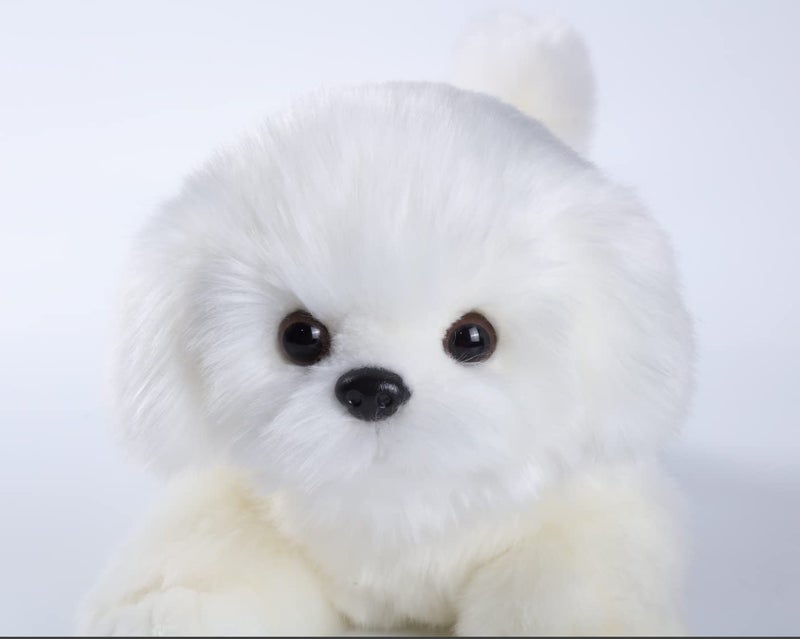 CU-MATE CUMATE Maltese Stuffed Animal Simulation Dog Realistic  Lifelike Soft Handmade Lying Dog Plush Toy Puppy Present Gift for Boys and Girls - Image 3