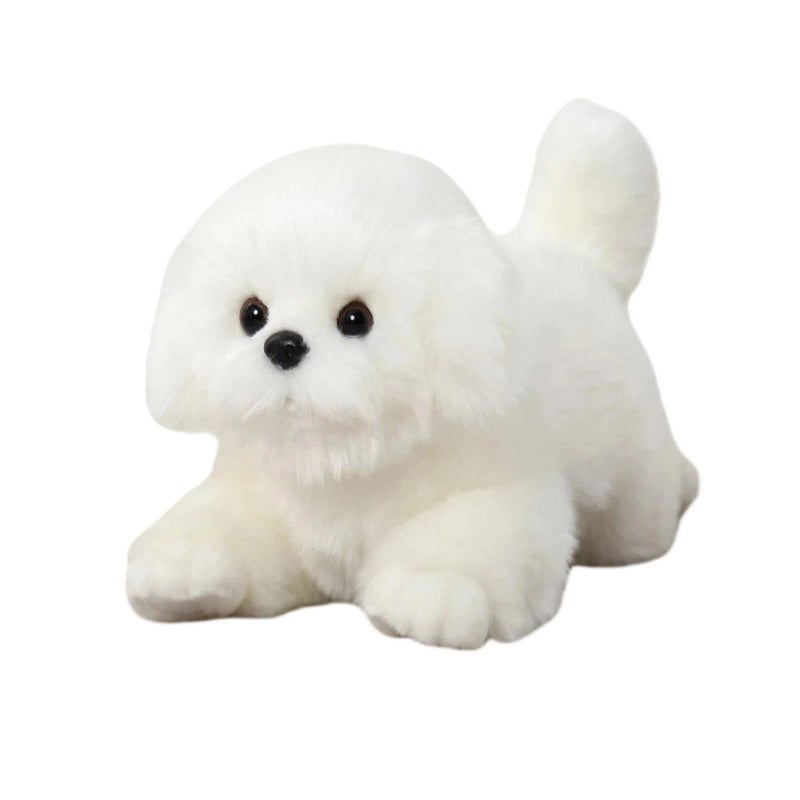 CU-MATE CUMATE Maltese Stuffed Animal Simulation Dog Realistic  Lifelike Soft Handmade Lying Dog Plush Toy Puppy Present Gift for Boys and Girls - Image 2