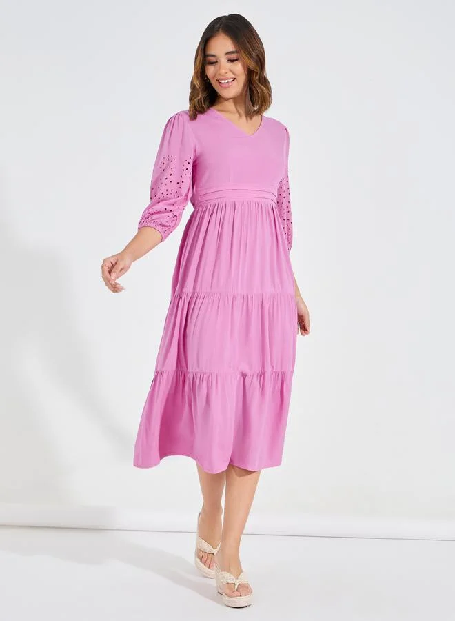 Styli Tiered Midi Dress