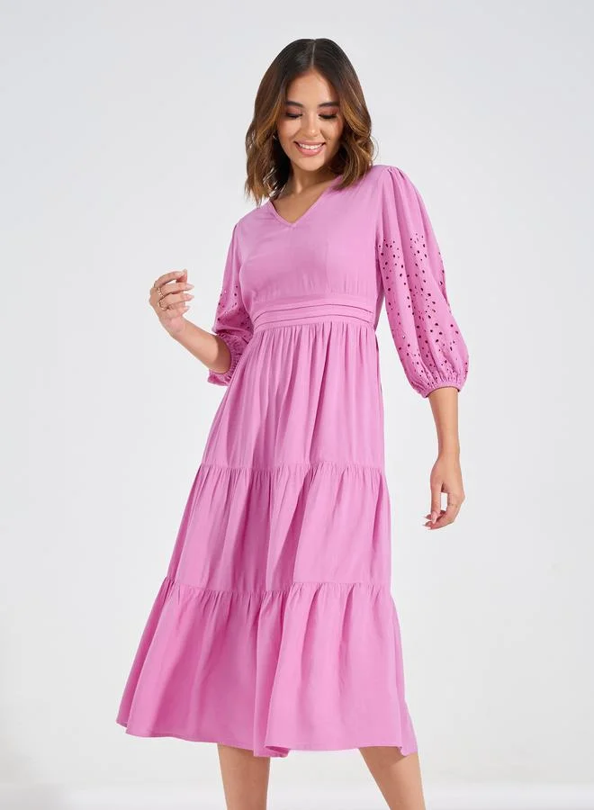 Styli Tiered Midi Dress