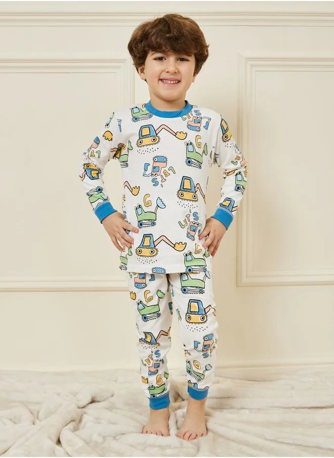 ستايلي Graphic Printed T-Shirt & Pyjama Set