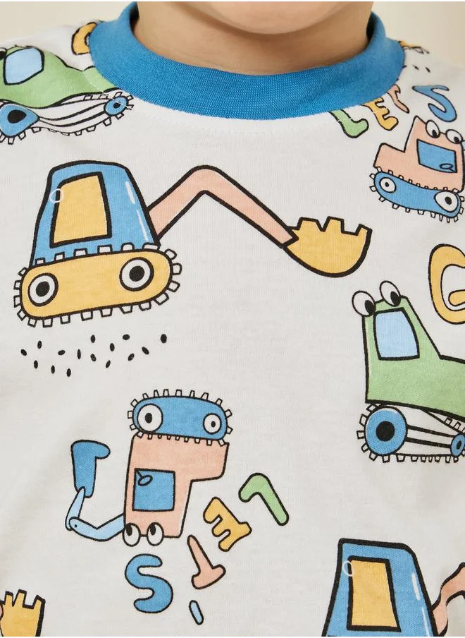 Styli Graphic Printed T-Shirt & Pyjama Set