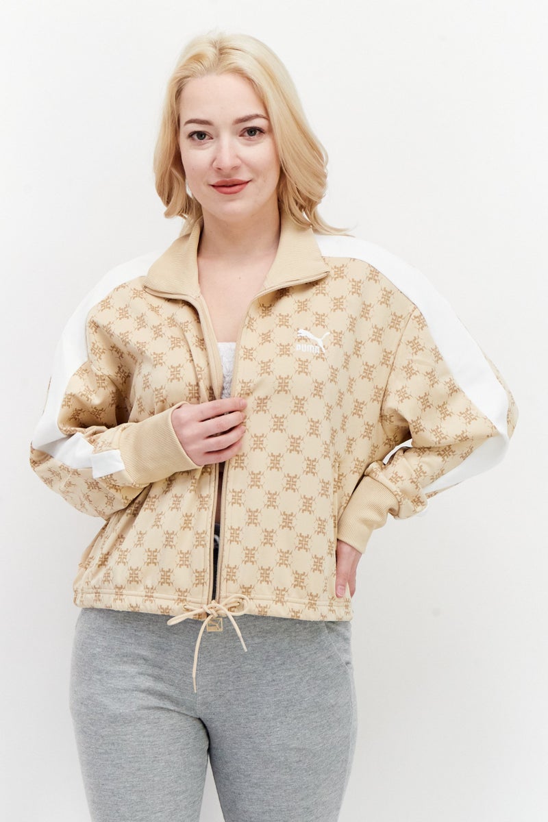 PUMA Women Sportswear Fit Long Sleeve Training Sweatshirt, Tan  - Image 1
