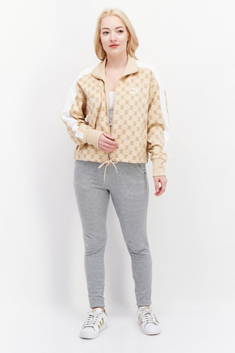 PUMA Women Sportswear Fit Long Sleeve Training Sweatshirt, Tan  - Image 4