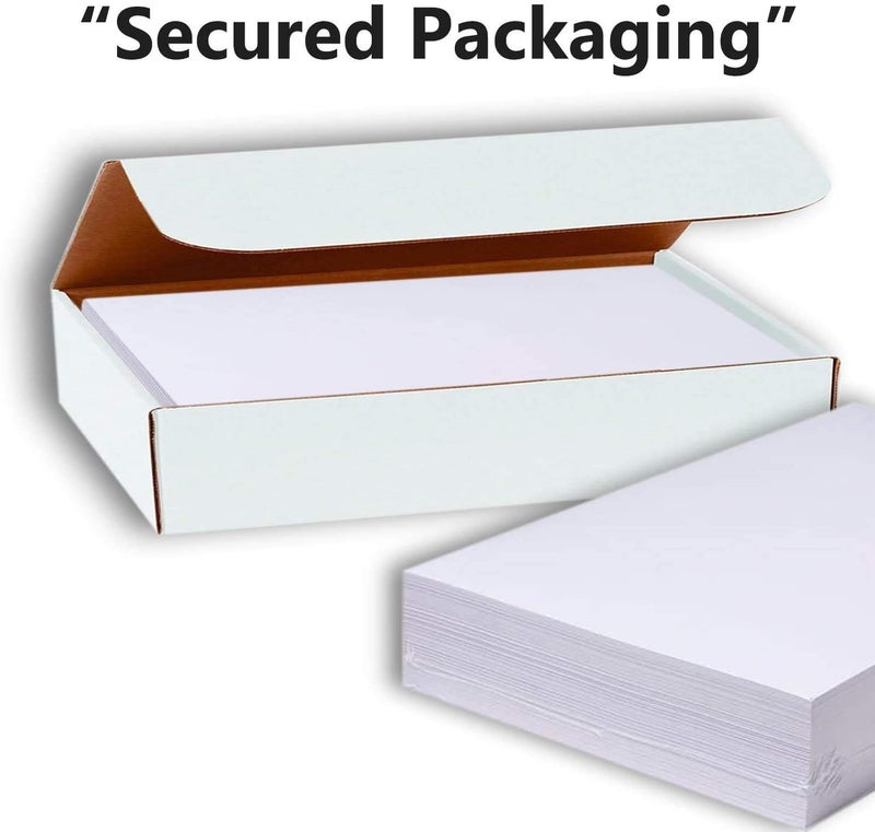 Hamilco White Glossy Cardstock Paper 8 1/2 x 11" 80 lb Cover Card Stock 50 Pack - Image 4