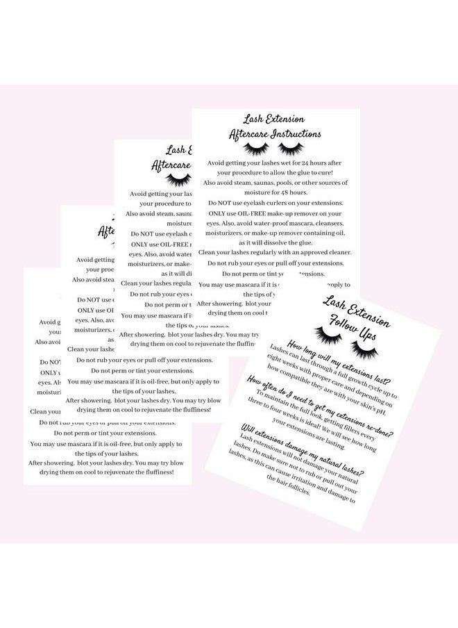 Cosmetology Supply - Lash Extension Aftercare Instruction Cards For Clients | Post Card Size 4.25 X 5.5” Inches | 30 Pack | Minimalist Black And White For Lash Artist Techs Client Business Cards - Image 1