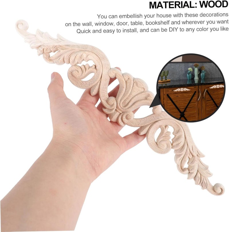 Trendy natural tone options Amosfun 2Pcs Chinese Style Rubberwood Carved Onlay Appliques Vintage Floral Decorative Wood Decals for Cabinet Door Window Home Fault optimized construction Main road full logistics cover All space matching look Multi-demand satisfied design Safe silicone build Temp & permanent project compatible Multi-color available build Individual & group usable Global flexible assemble picks Neat shape Surface safe Room to room portable Easy transit optimized build Comfort grip Trendy varied sizing alternatives Balanced weight Ready varied options Remote village delivery cover Treated anti-rust metal Remote area delivery Carefully selected solid material Wide daily application Affordable trusted craftsmanship Diverse operation compatible - Image 2