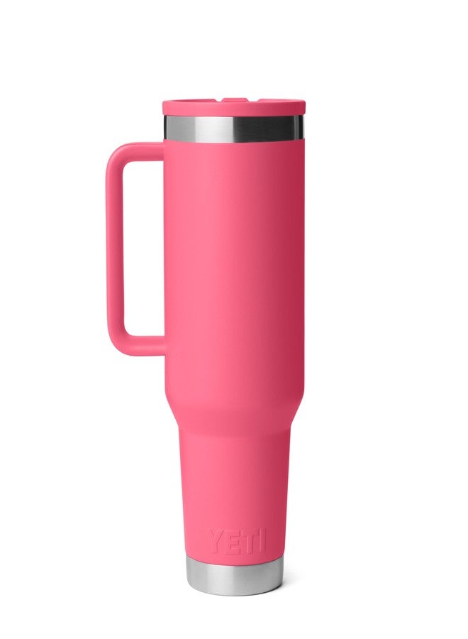 YETI Rambler 40 oz Travel Mug with Flip Straw Lid – Stainless Steel, Vacuum Insulated, Leakproof, Cup Holder Friendly, Tropical Pink - Image 5