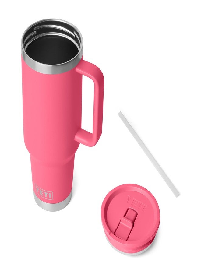 YETI Rambler 40 oz Travel Mug with Flip Straw Lid – Stainless Steel, Vacuum Insulated, Leakproof, Cup Holder Friendly, Tropical Pink - Image 3