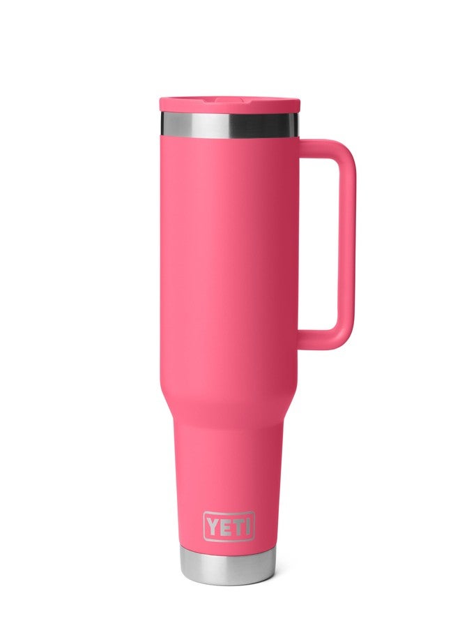 YETI Rambler 40 oz Travel Mug with Flip Straw Lid – Stainless Steel, Vacuum Insulated, Leakproof, Cup Holder Friendly, Tropical Pink - Image 1