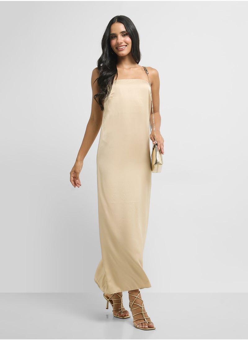 ONLY Sleeveless Satin Dress  - Image 4