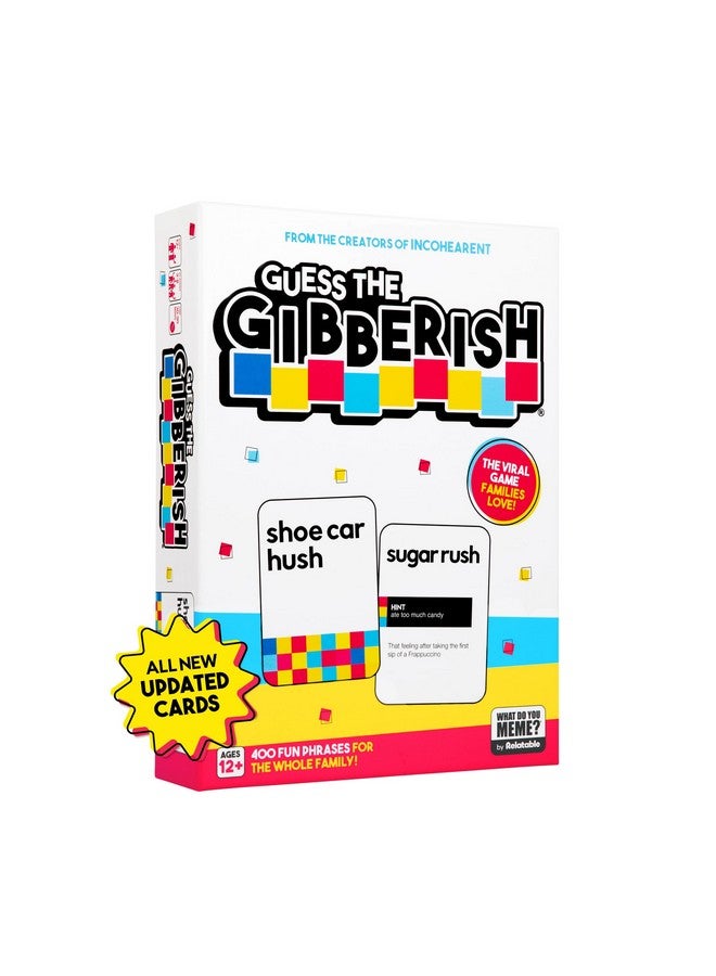 WHAT DO YOU MEME? Guess The Gibberish Card Game For Families By Relatable, From The Creators Of Incohereant, Thanksgiving Game For Families, Fun Kid Games For Kids 12+, Includes 400 Cards, Instructions, And Sand Timer - Image 1