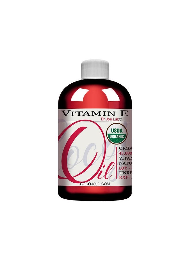 Dr Joe Lab - Organic Vitamin E Oil Usda Certified 100% Natural 43 000 Iu Nongmo Vegan Crueltyfree Bulk For Face Skin Hair Body Nails Cuticles Locs Hydrating Nourishing Moisturizing Packaging May Vary (8 Oz) - Image 1