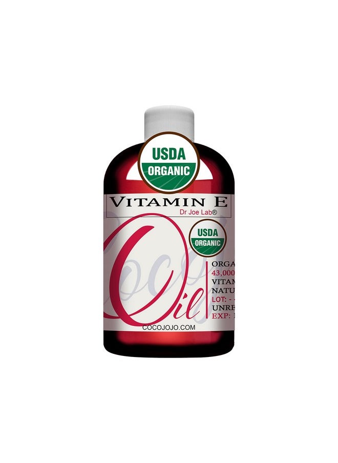 Dr Joe Lab - Organic Vitamin E Oil Usda Certified 100% Natural 43 000 Iu Nongmo Vegan Crueltyfree Bulk For Face Skin Hair Body Nails Cuticles Locs Hydrating Nourishing Moisturizing Packaging May Vary (8 Oz) - Image 1