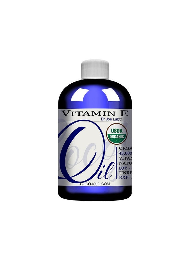 Dr Joe Lab - Organic Vitamin E Oil Usda Certified 100% Natural 43 000 Iu Nongmo Vegan Crueltyfree Bulk For Face Skin Hair Body Nails Cuticles Locs Hydrating Nourishing Moisturizing Packaging May Vary (8 Oz) - Image 1