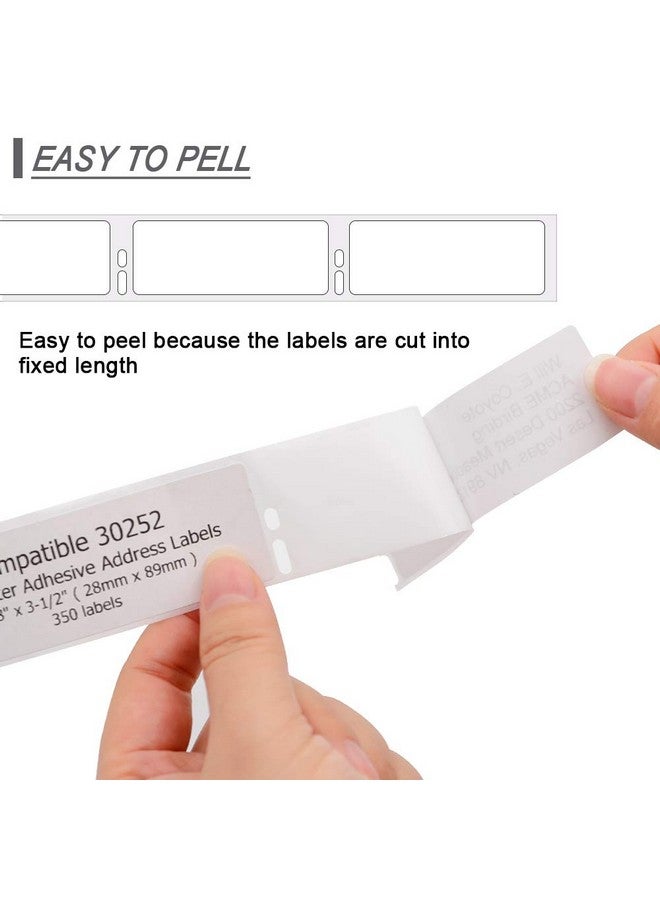 Label KINGDOM 30252 Label Replace For Dymo 30252 Label Writer 450 Labels, 1 1/8" X 3 1/2" Adhesive White Paper Address Labels For 450 Turbo, 4Xl Printer (350 Labels Per Roll, 1 Roll) - Image 4