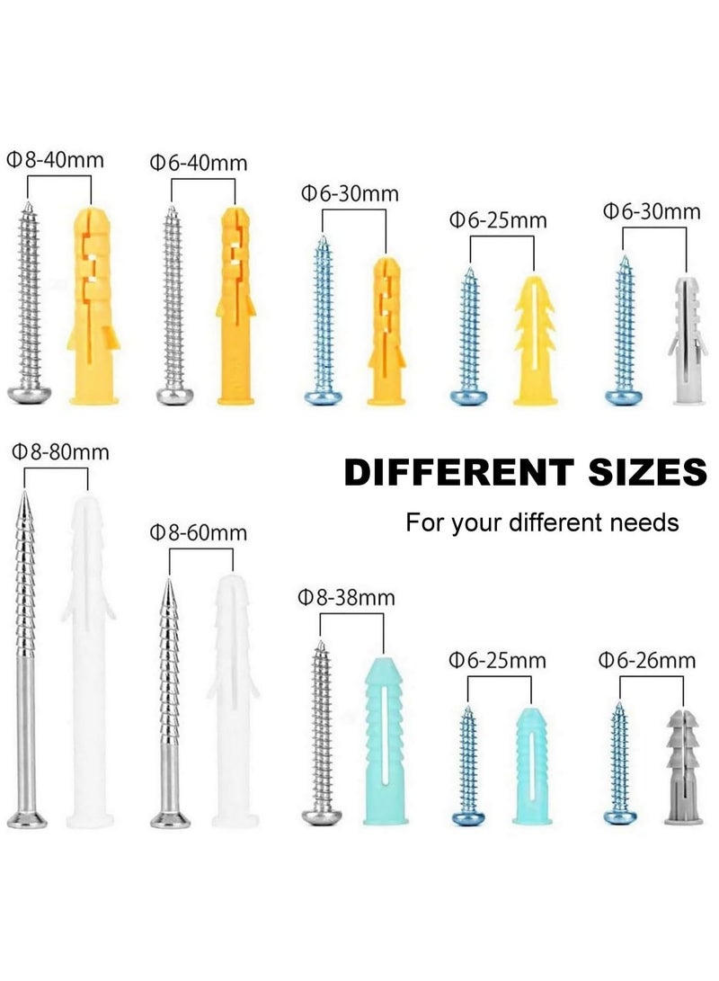 Relex Wall Anchors and Screws for Drywall 200 Pcs, Heavy Duty Self Tapping Drilling Screws and Anchor Kit, with Organizer for Dry Wall and Hollow Wall - Image 5