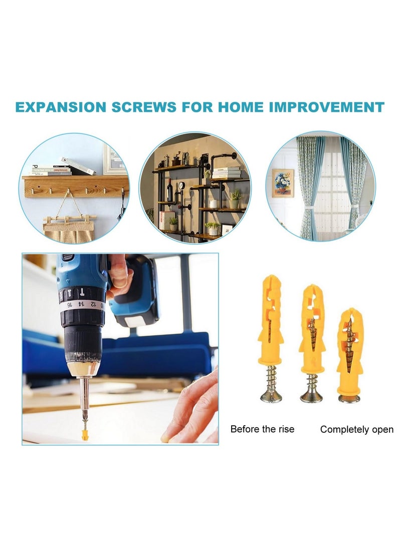 Relex Wall Anchors and Screws for Drywall 200 Pcs, Heavy Duty Self Tapping Drilling Screws and Anchor Kit, with Organizer for Dry Wall and Hollow Wall - Image 4