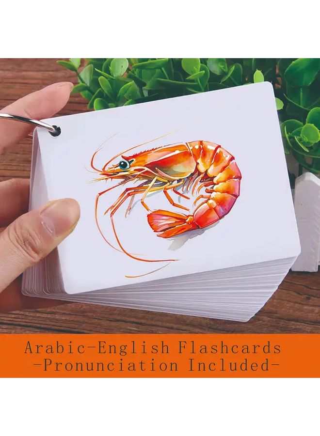 بطاقات تعليمية لأول الكلمات العربية الإنجليزية مجموعة من 64 بطاقة للحيوانات والفواكه والخضروات لتعلم اللغتين - Image 5